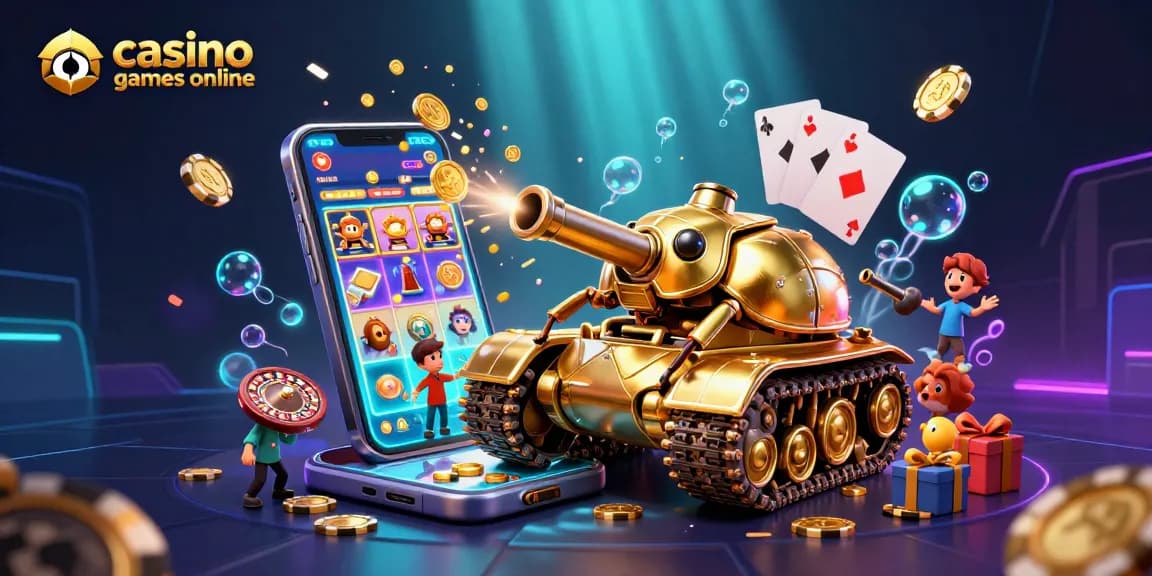 Engage in thrilling casino games online with colorful slot displays and dynamic gaming elements bursting with excitement.