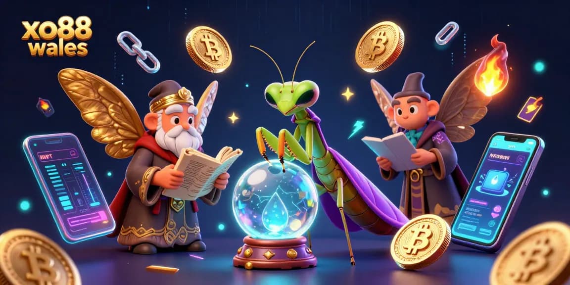 Win big at xo88 wales with 3D fortune teller and crypto elements in a mystical casino scene.