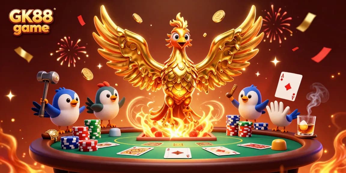Experience the thrill of the GK88 game with an exciting casino theme featuring dynamic characters and elements.