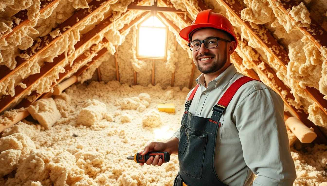 Contractor performing closed cell spray foam removal in an attic, showcasing tools and process.