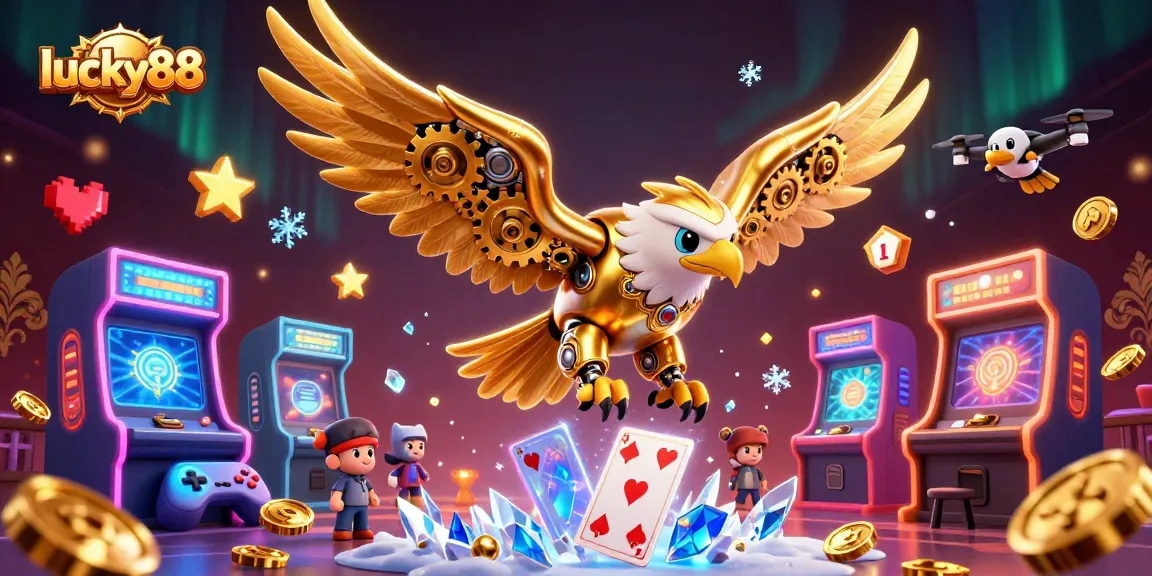 Experience thrilling moments with lucky88 in this detailed casino-themed digital illustration.