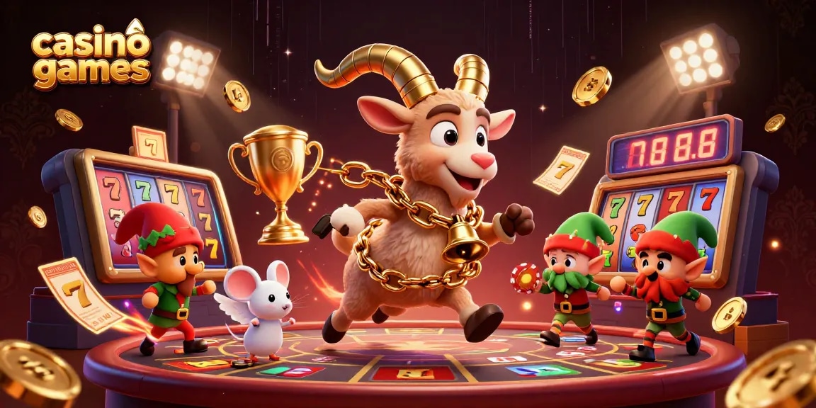 Engage with exciting casino games featuring a festive 3D Krampus running a thrilling holiday casino.