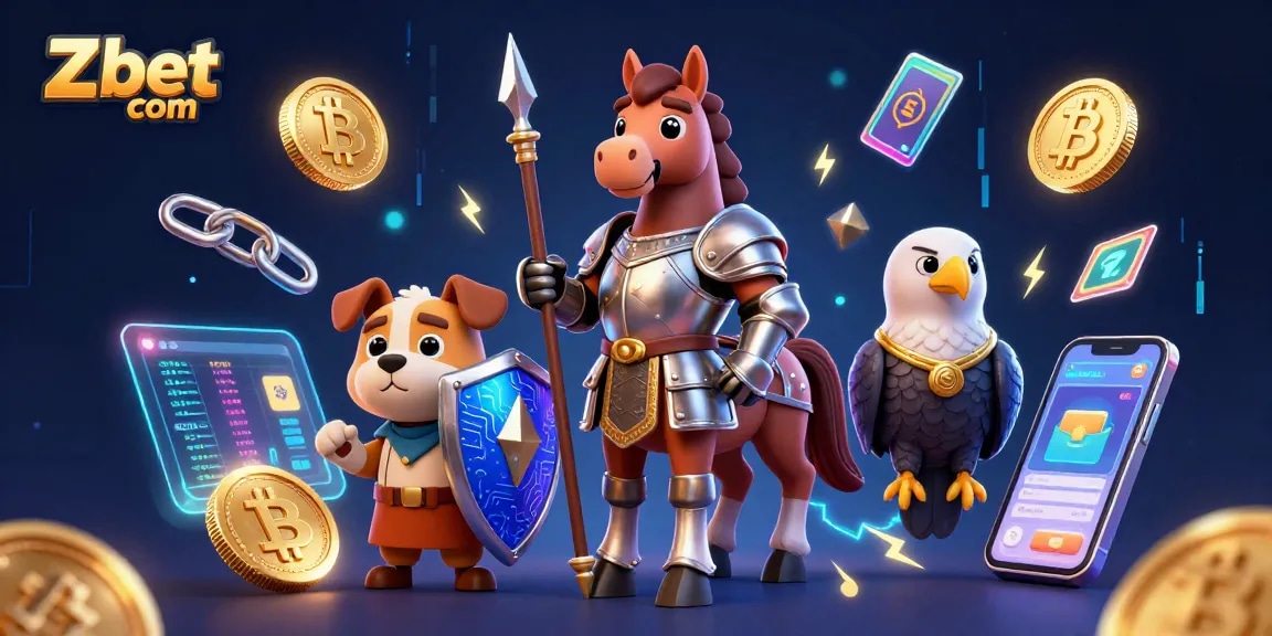 Experience the excitement of Zbet com with our colorful, dynamic gambling illustration.