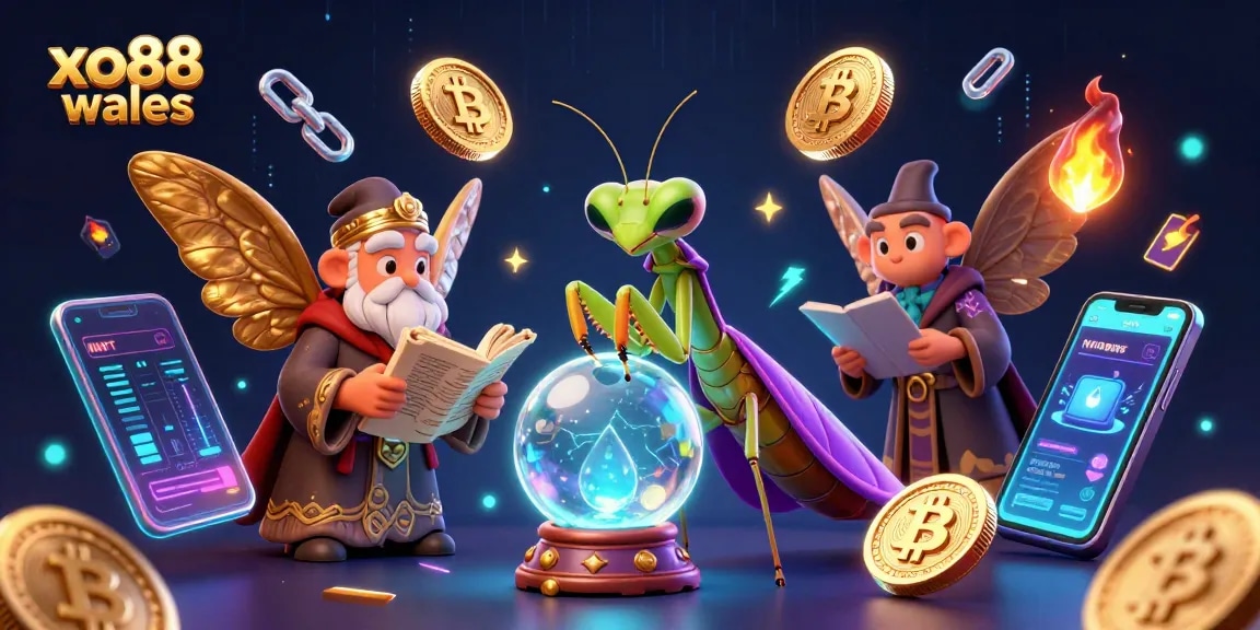 Win big at xo88 wales with 3D fortune teller and crypto elements in a mystical casino scene.