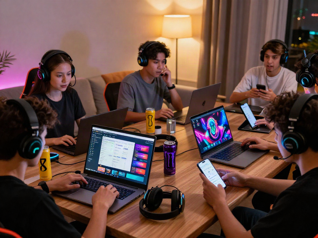 Players enjoying various games on Gem88 platform in an inviting home setting.