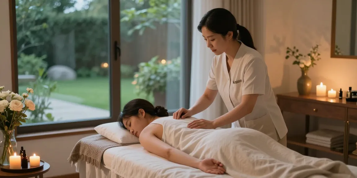 Experience 하남출장안마 with professional wellness consultant in serene home setting