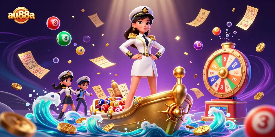 Engage in exciting lottery games at au88a with vibrant balls, bingo cards, and prizes.