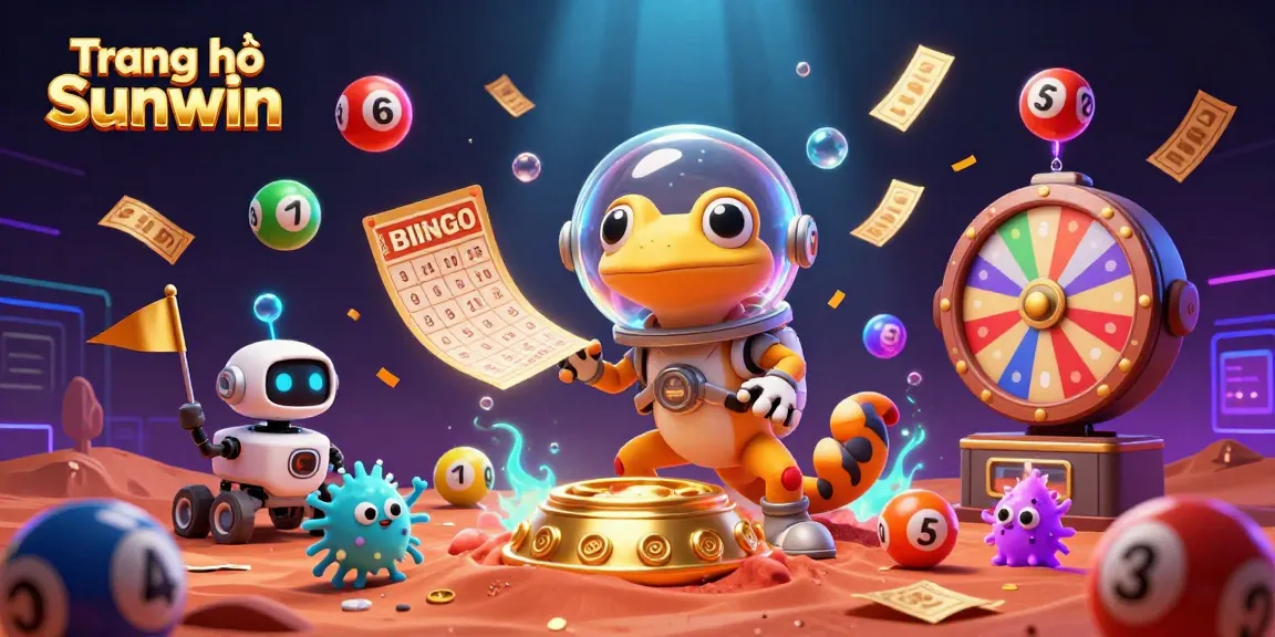 Experience thrilling gaming at Trang chủ Sunwin with vibrant lottery balls and unique alien characters.