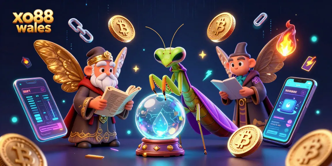 Win big at xo88 wales with 3D fortune teller and crypto elements in a mystical casino scene.