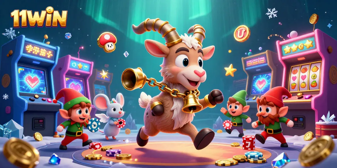 Join the festive 11WIN casino as the Krampus goat and angels manage the chaotic holiday fun!